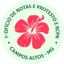 Brasão do 1º Ofício de Notas e Protesto, e RCPN de Campos Altos