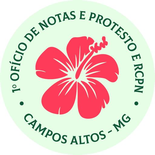 Brasão do 1º Ofício de Notas e Protesto, e RCPN de Campos Altos